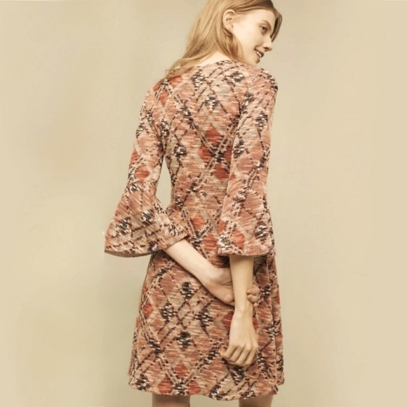 Anthropologie Maeve Erina Bell Sleeve Fit & Flare Dress XSP - Picture 1 of 7